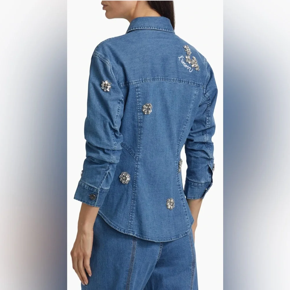 Cinq a Sept Crystal Ditsy Floral Scrunched Canyon Jacket - Picture 3 of 8